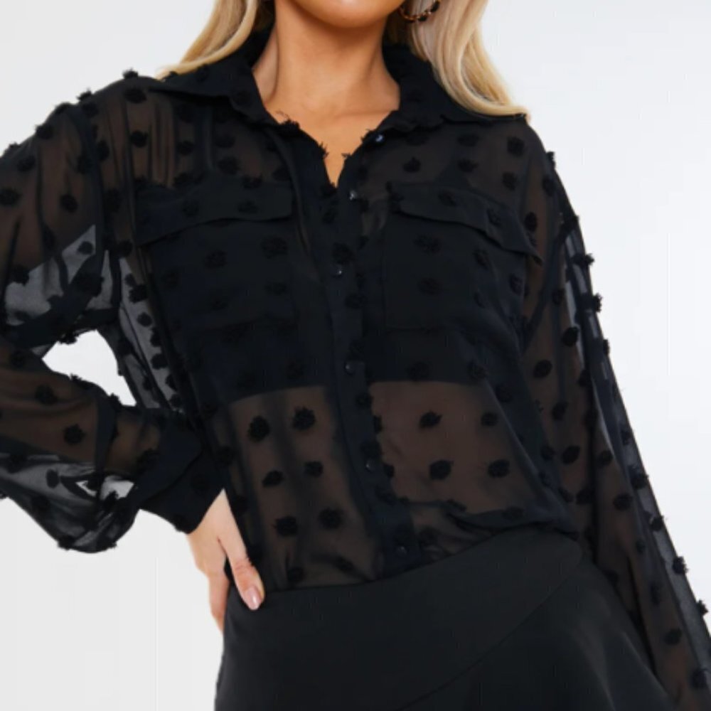 In The Style Women's Oversized Sheer Shirt - 6
